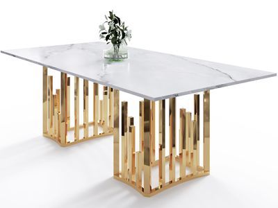 Стол из керамогранита под мрамор "City"