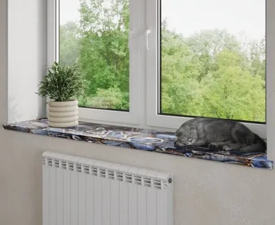 Подоконник из керамогранита Rock Azul High Gloss