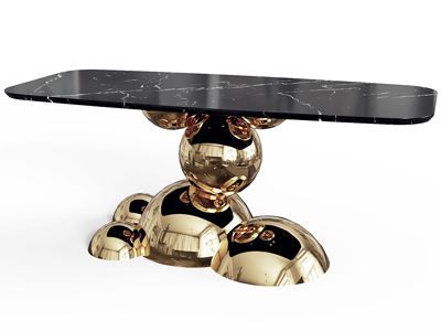 Стол из керамогранита под мрамор "Molecule" купить