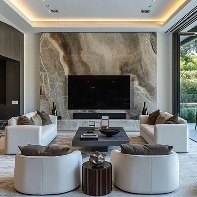 Отделка камина мрамором Ajax