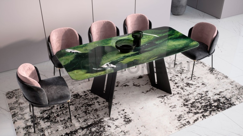 Стол из мрамора "Флора" на заказ