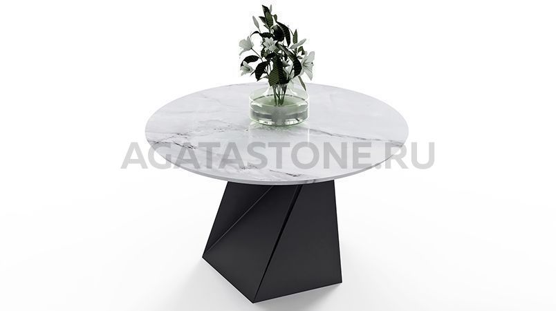 Журнальный столик из керамогранита под мрамор "Вертикаль" на заказ