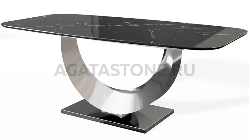 Стол из керамогранита под мрамор "Moon" на заказ