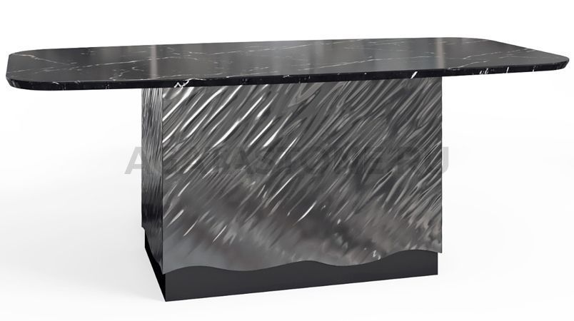 Стол из керамогранита под мрамор "Hard water" на заказ