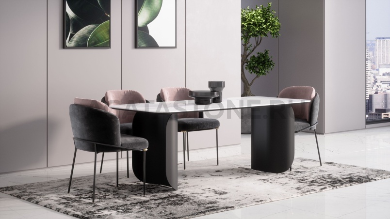 Стол из керамогранита под мрамор "Oscar" на заказ