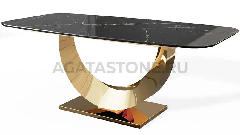 Стол из керамогранита под мрамор "Moon" на заказ