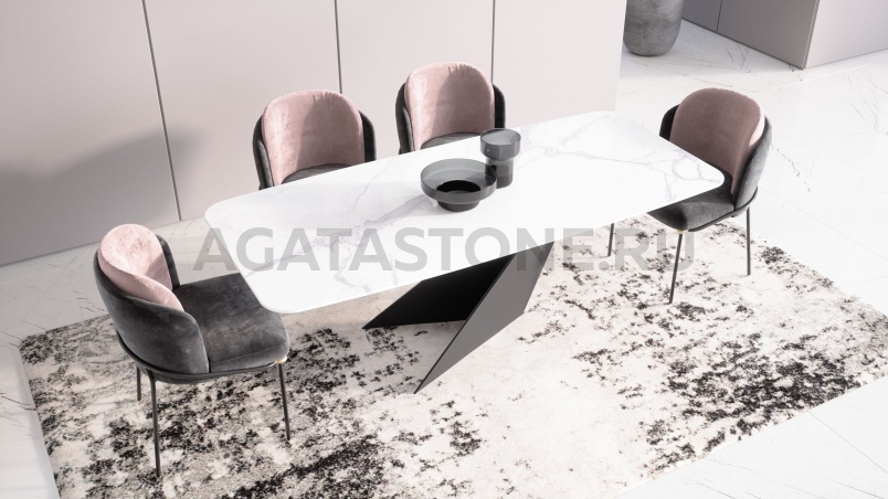 Стол из керамогранита под мрамор "Falcon" на заказ