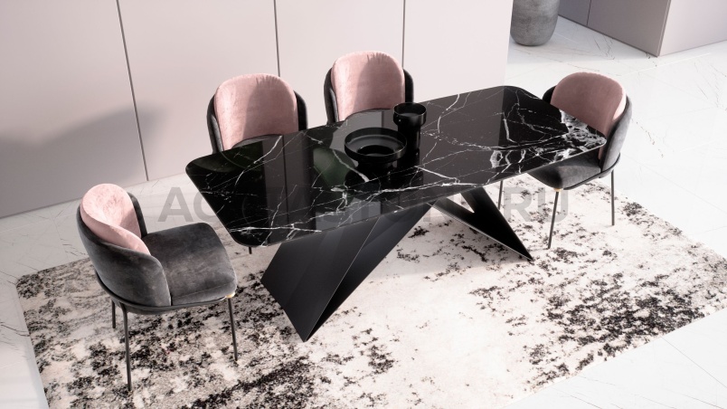 Стол из керамогранита под мрамор "Premier" на заказ