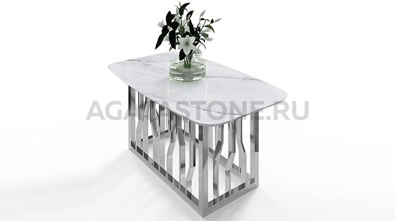 Журнальный столик из керамогранита под мрамор "Гетсби" на заказ