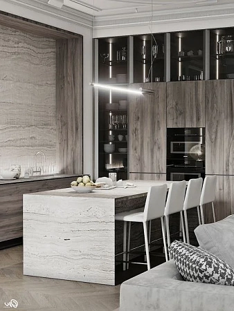 Столешницы из искусственного камня для барной стойки - пример выполнения