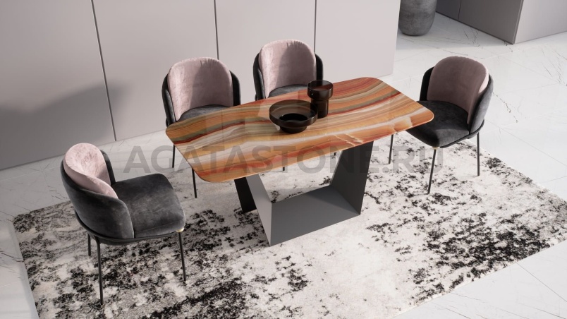 Стол из оникса "Оригами" на заказ