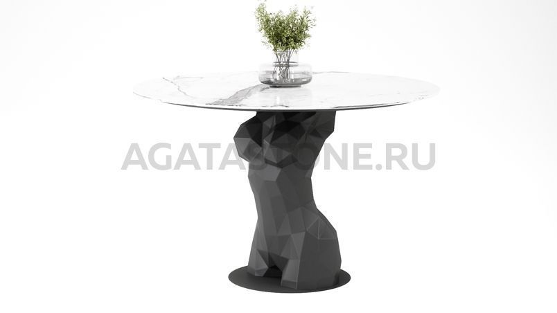 Стол из керамогранита под мрамор "Венера" на заказ