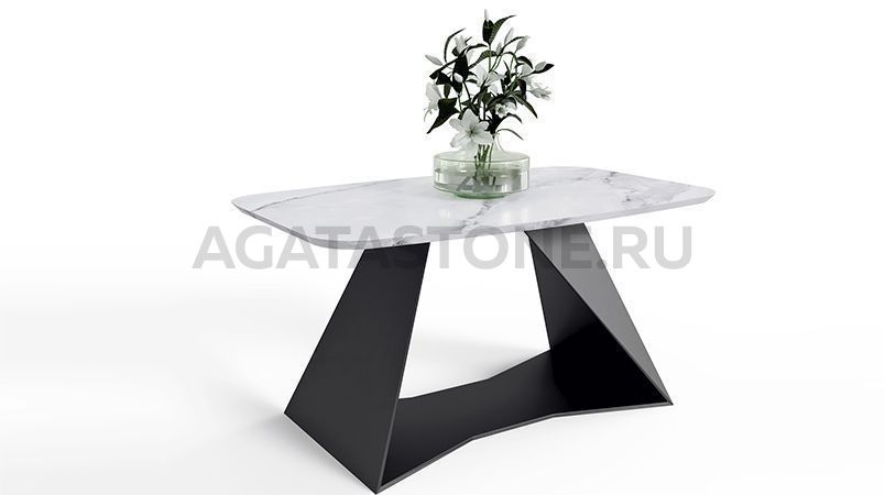 Журнальный столик из керамогранита под мрамор "Зета" на заказ