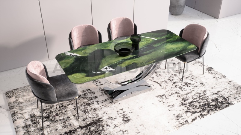Стол из керамогранита под мрамор "Ипсилон" на заказ