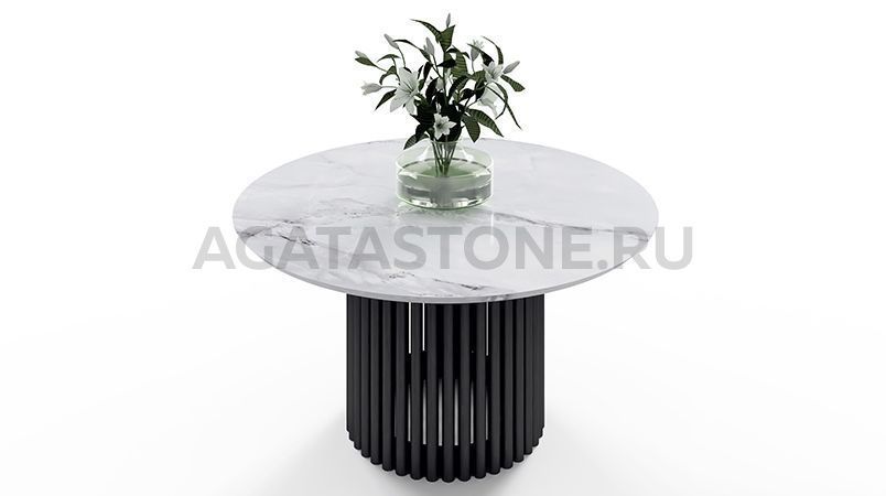 Журнальный столик из керамогранита под мрамор "Piano" на заказ