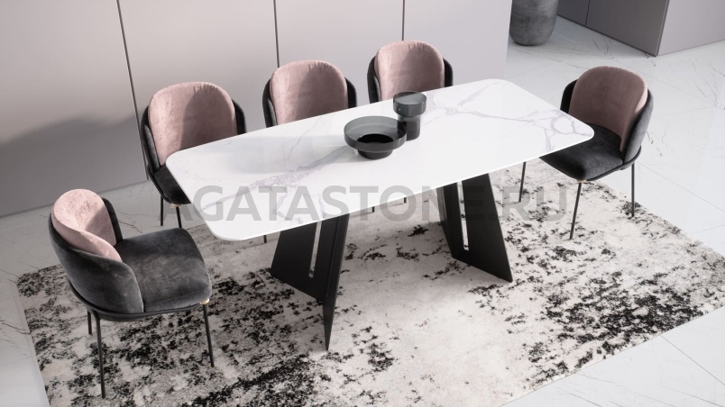 Стол из мрамора "Флора" на заказ