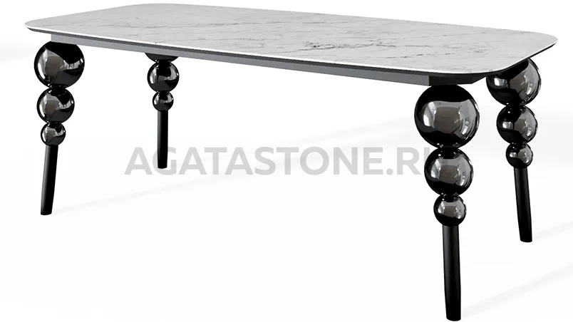 Стол из керамогранита под мрамор "Баккара" на заказ
