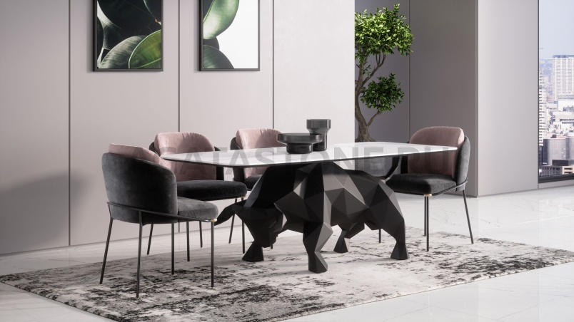 Стол из керамогранита под мрамор "Коррида" на заказ