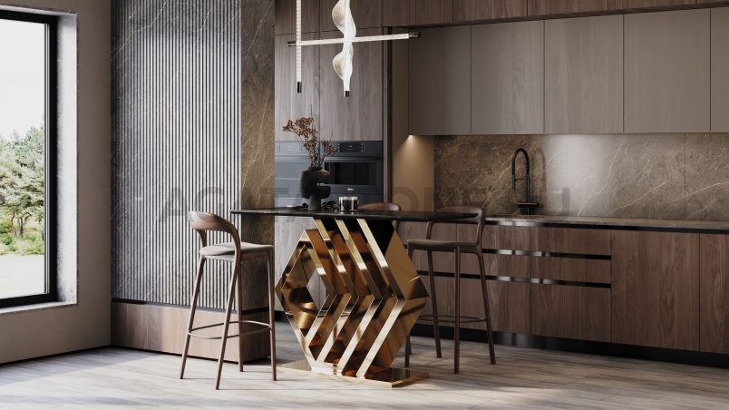 Барная стойка из натурального камня "Меандр" на заказ