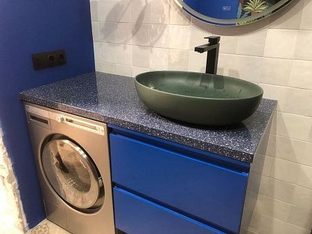 Столешница в ванную из натурального камня - пример выполнения