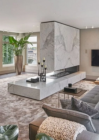 Облицовка порталов каминов искусственным камнем - пример выполнения