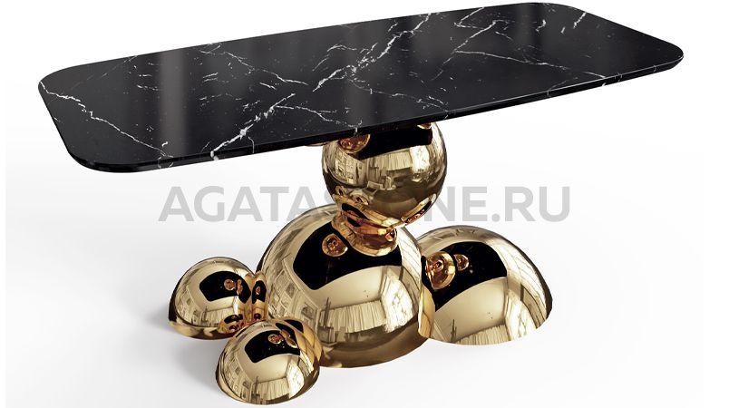 Стол из керамогранита под мрамор "Molecule" на заказ