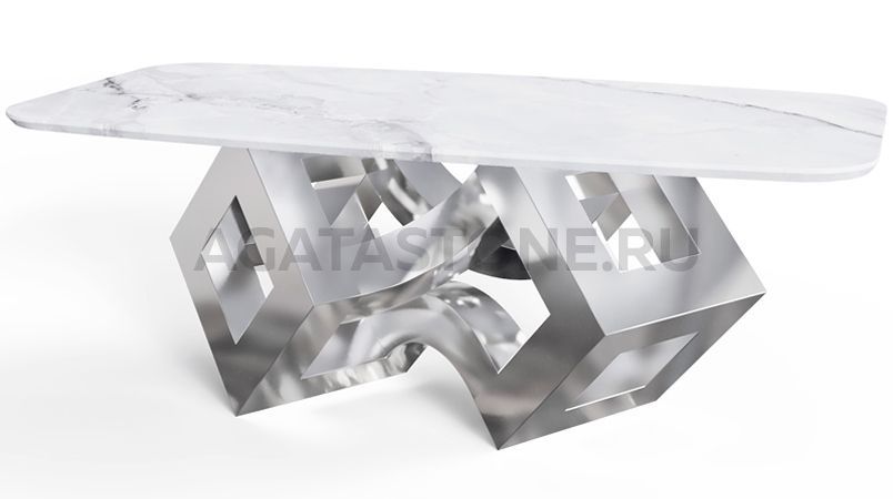 Стол из мрамора "Гиперкуб" на заказ