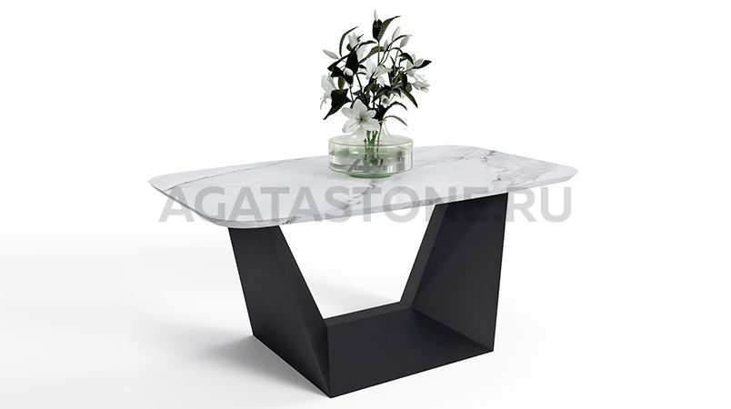 Журнальный столик из керамогранита под мрамор "Оригами" на заказ