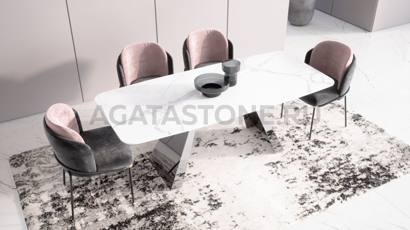 Стол из мрамора "Эйфель" на заказ
