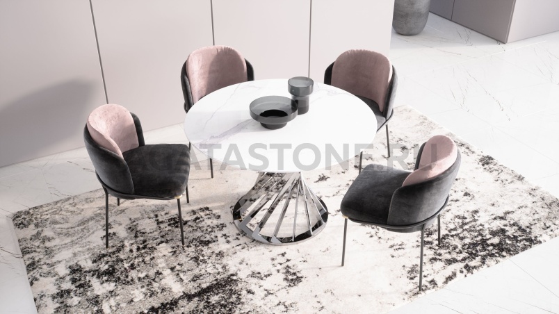 Стол из керамогранита под мрамор "Модерн" на заказ