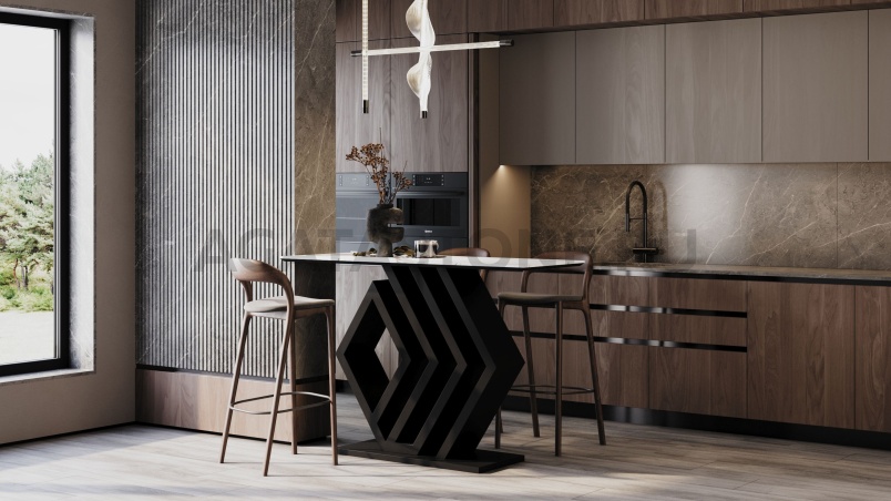 Барная стойка из керамогранита "Меандр" на заказ