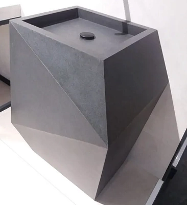Напольная раковина под бетон из керамогранита полигональная