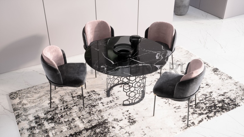 Стол из керамогранита под мрамор "Manfred Honey" на заказ