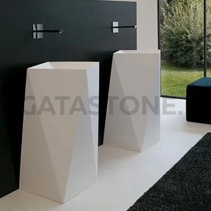 Напольная раковина из акрилового камня полигональная на заказ