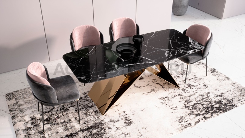 Стол из керамогранита под мрамор "Premier" на заказ