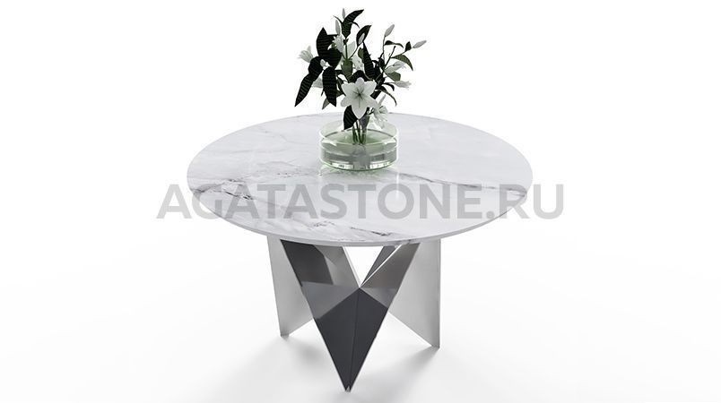 Журнальный столик из керамогранита под мрамор "Альтаир" на заказ