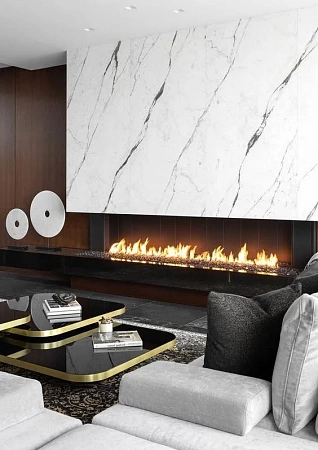 Облицовка порталов каминов искусственным камнем - пример выполнения