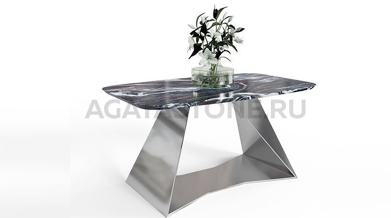 Журнальный столик из керамогранита под мрамор "Зета" на заказ