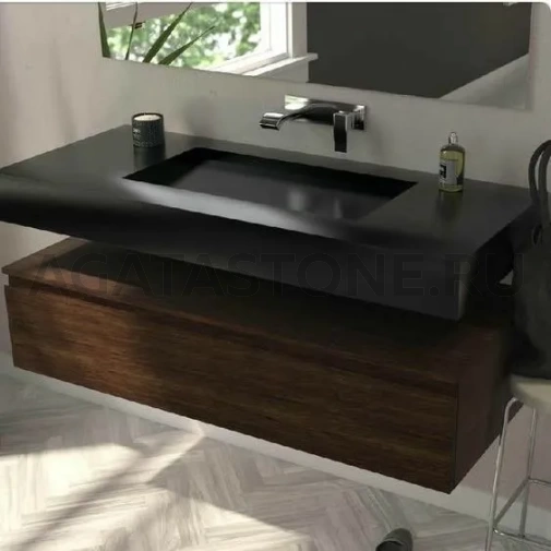 Щелевая парящая раковина из агломерата кварца на заказ