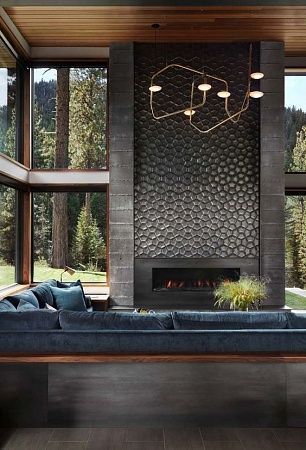 Облицовка каминов керамогранитом в Москве - пример выполнения