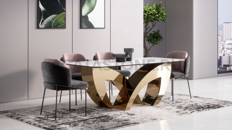 Стол из керамогранита под мрамор "Franco Fox" на заказ