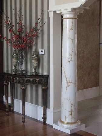 Колонны из камня в Москве, отделка колонн - пример выполнения