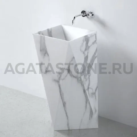 Напольная раковина из кварца полигональная на заказ