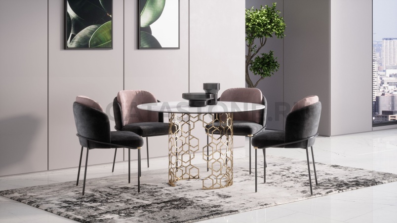 Стол из мрамора "Manfred Honey" на заказ