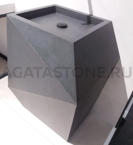 Напольная раковина под бетон из керамогранита полигональная на заказ