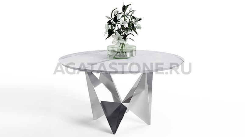 Журнальный столик из керамогранита под мрамор "Альтаир" на заказ