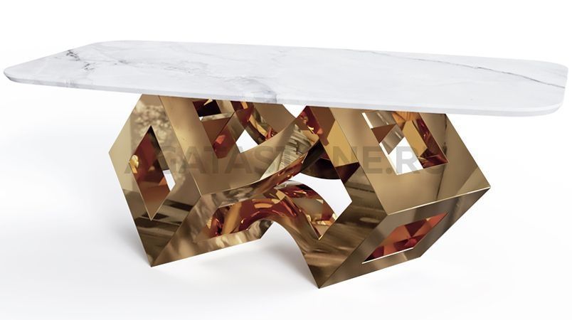 Стол из мрамора "Гиперкуб" на заказ