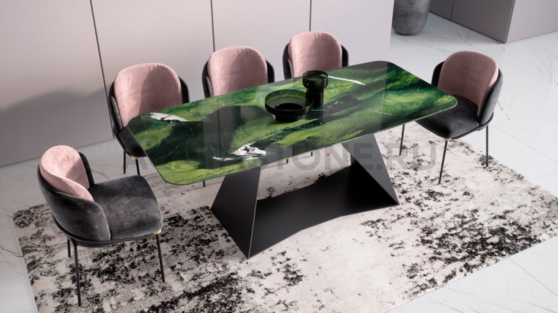 Стол из керамогранита под мрамор "Зета" на заказ