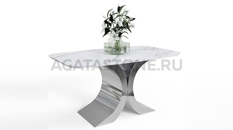 Журнальный столик из керамогранита под мрамор "Butterfly" на заказ