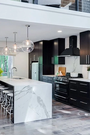 Кухонный остров из искусственного камня в Москве - пример выполнения